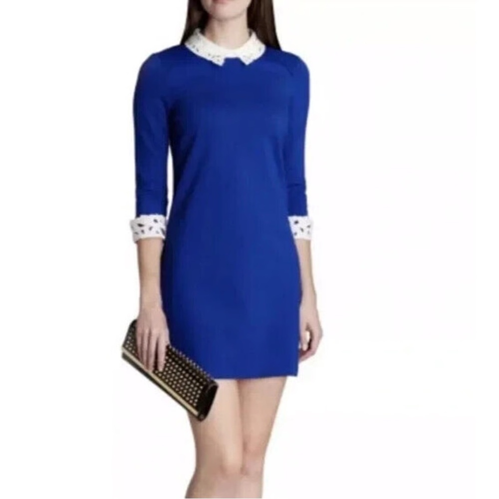 Ted Baker Blue Mini Dress with White Details- Currie Dress size 2